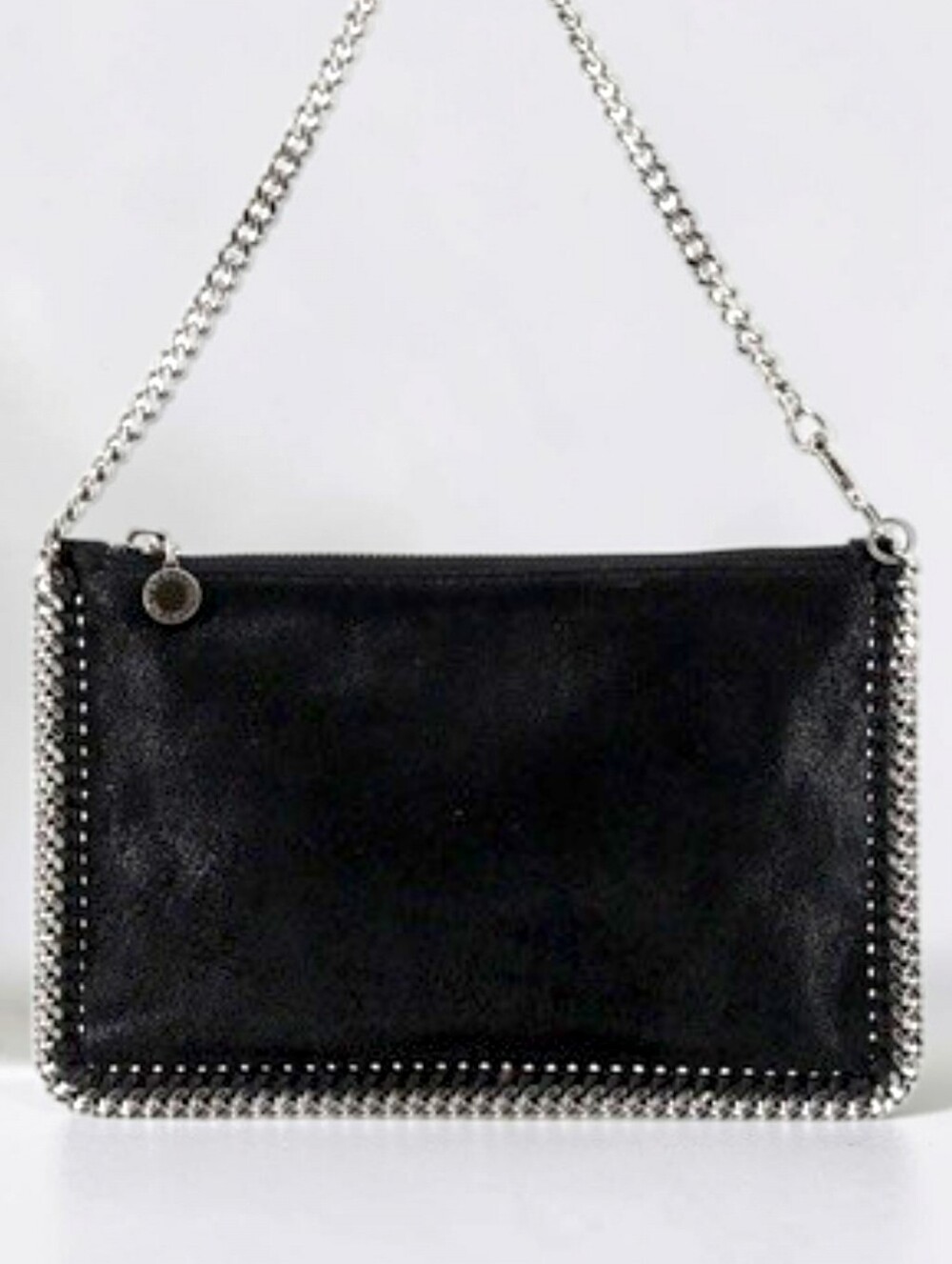 Stella Mccartn Falabella  Black Chain-Trim Shoulder Bag - Evening Pochette